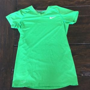 Green Nike Pro Combat Dri Fit Workout Shirt